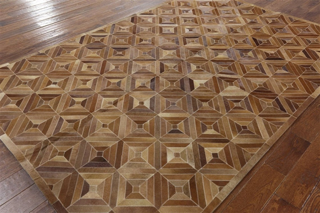 HANDMADE 100% Natural COWHIDE RUG | Patchwork Cowhide Area Rug | Real Cowhide Hallway Runner | Hair on Leather Cowhide Carpet | PR53