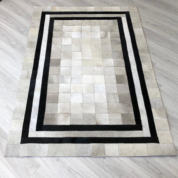 HANDMADE 100% Natural COWHIDE RUG | Patchwork Cowhide Area Rug | Real Cowhide Hallway Runner | Hair on Leather Cowhide Carpet | PR73