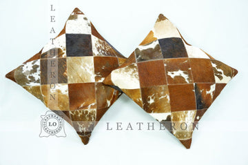 Natural Cowhide Pillow Covers Hair on Leather Pillow Cases Real Cow Skin Cushion Covers | PLW 211