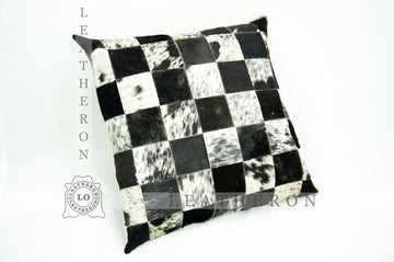 Genuine Cowhide Pillow Covers Natural Hair on Leather Cushions Covers Real Cowhide Pillow Cases | PLW 204