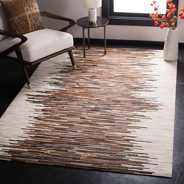 HANDMADE 100% Natural COWHIDE RUG | Patchwork Cowhide Area Rug | Real Cowhide Hallway Runner | Hair on Leather Cowhide Carpet | PR22
