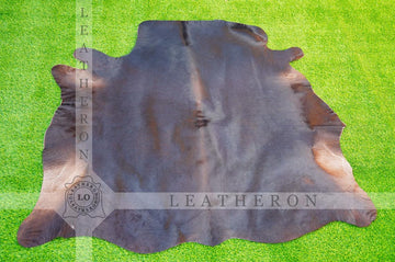 Small ( 4.6 X 4.8 ft. ) EXACT As PHOTO !! 100% Natural Cowhide Hair on Leather Area Rug | Original Hair on Cowhide Leather Area Rug