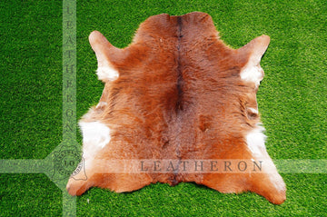 Genuine Calf Skin ( 3 X 2.8 ft. ) !! 100% Natural Calf Skin Hair on Leather Area Rug | Real Hair on Calf Skin Leather Area Rug