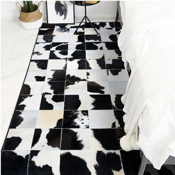 HANDMADE 100% Natural COWHIDE RUG | Patchwork Cowhide Area Rug | Real Cowhide Hallway Runner | Hair on Leather Cowhide Carpet | PR60