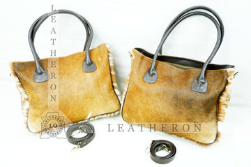 Natural Hair On Cowhide Handbag | Genuine Hair On Leather Shoulder Bag | Real Cow Skin Ladies Bag