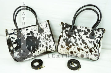 Natural Hair On Cowhide Handbag | Genuine Hair On Leather Shoulder Bag | Real Cow Skin Ladies Bag