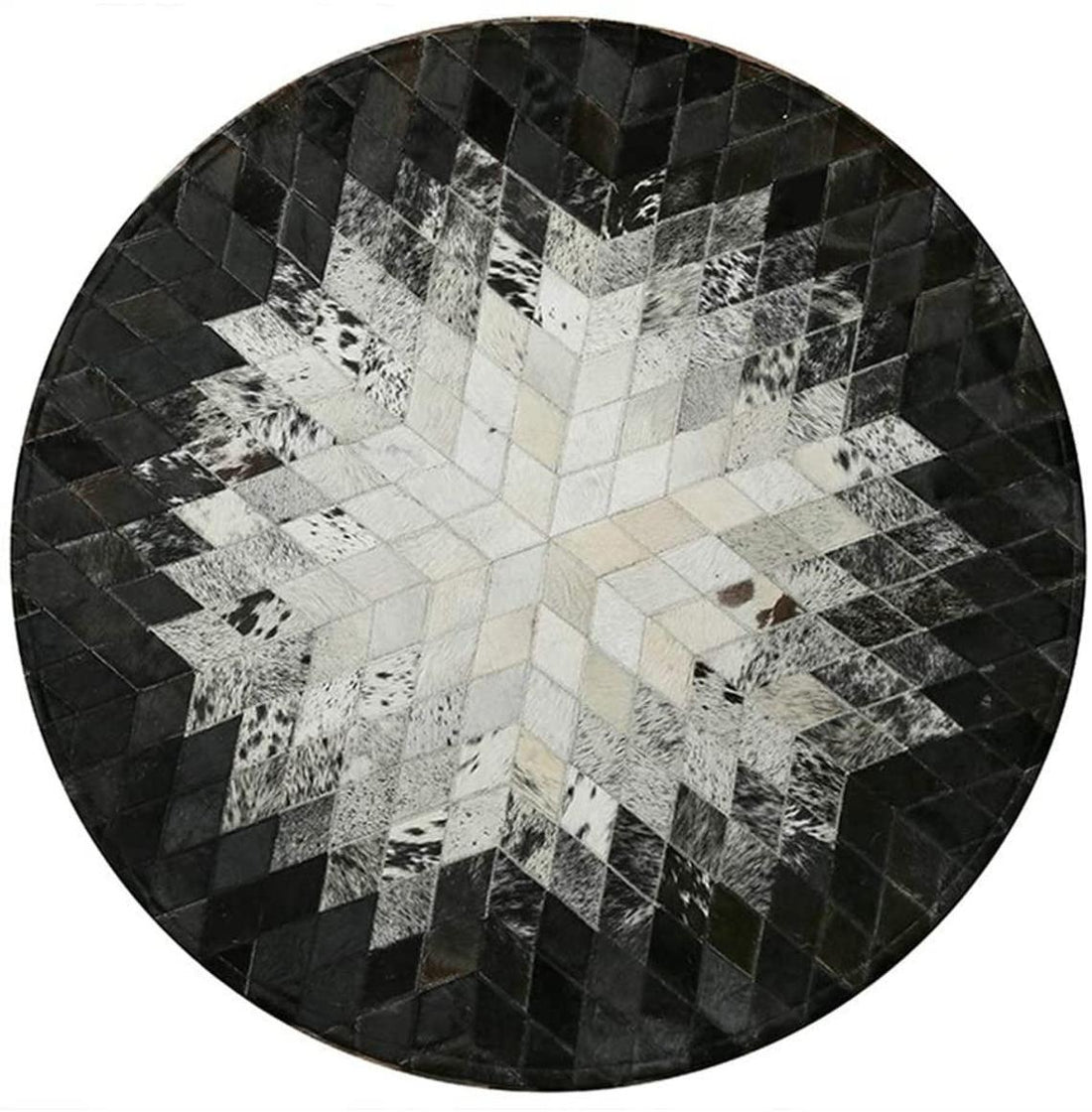 HANDMADE 100% Natural Patchwork Cowhide Area Rug | Hair on Leather Cowhide Carpet | PR124