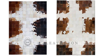 HANDMADE 100% Natural COWHIDE RUG | Patchwork Cowhide Area Rug | Real Cowhide Hallway Runner | Hair on Leather Cowhide Carpet | PR40