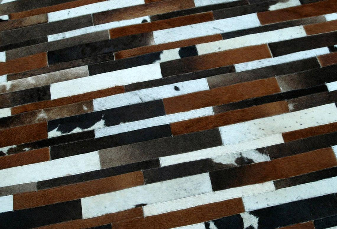 HANDMADE 100% Natural COWHIDE RUG | Patchwork Cowhide Area Rug | Hair on Leather Cowhide Carpet | PR169