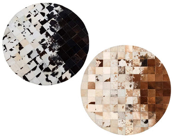 HANDMADE 100% Natural COWHIDE PATCHWORK AREA RUG | Hair on Leather Carpet | PR97