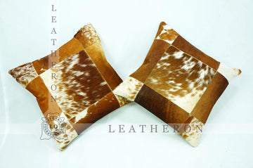 Natural Cowhide Pillow Covers Hair on Leather Pillow Cases Real Cow Skin Cushion Covers | PLW 213