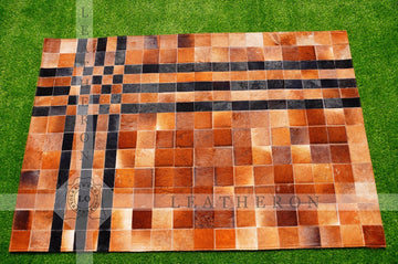Exact As Picture (6 X 4 ft.) HANDMADE 100% Natural COWHIDE RUG | Patchwork Cowhide Area Rug | PR67