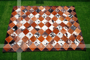 Exact As Picture (6 X 4 ft.) HANDMADE 100% Natural COWHIDE RUG | Patchwork Cowhide Area Rug | PR64