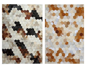HANDMADE 100% Natural COWHIDE RUG | Patchwork Cowhide Area Rug | Real Cowhide Hallway Runner | Hair on Leather Cowhide Carpet | PR51