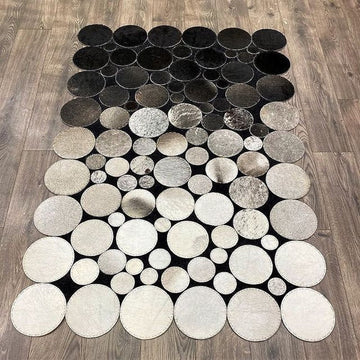 HANDMADE 100% Natural Patchwork COWHIDE RUG | Real Cowhide Hallway Runner | Hair on Leather Carpet | PR139