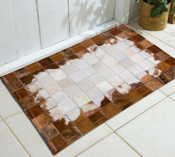 HANDMADE 100% Natural COWHIDE RUG | Patchwork Cowhide Area Rug | Real Cowhide Hallway Runner | Hair on Leather Cowhide Carpet | PR16