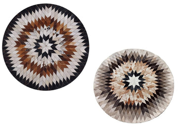 HANDMADE 100% Natural Patchwork Cowhide Area Rug | Hair on Leather Cowhide Carpet | PR81
