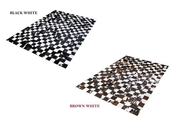 HANDMADE 100% Natural COWHIDE RUG | Patchwork Cowhide Area Rug | Real Cowhide Hallway Runner | Hair on Leather Cowhide Carpet | PR76