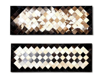 HANDMADE 100% Natural COWHIDE RUG | Patchwork Cowhide Area Rug | Real Cowhide Hallway Runner | Hair on Leather Cowhide Carpet | PR59