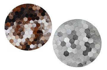 HANDMADE 100% Natural COWHIDE RUG | Patchwork Cowhide Area Rug | Hair on Leather Cowhide Carpet | PR80