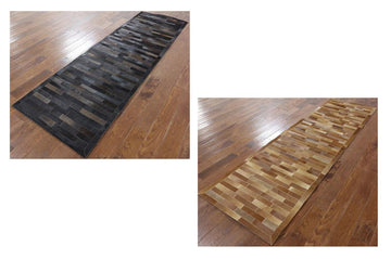 HANDMADE 100% Natural COWHIDE RUG | Patchwork Cowhide Area Rug | Real Cowhide Hallway Runner | Hair on Leather Cowhide Carpet | PR1