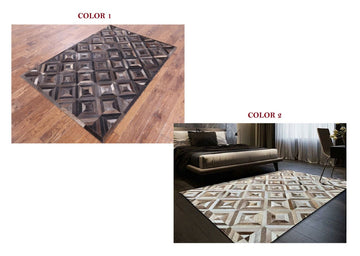 HANDMADE 100% Natural COWHIDE RUG | Patchwork Cowhide Area Rug | Real Cowhide Hallway Runner | Hair on Leather Cowhide Carpet | PR54