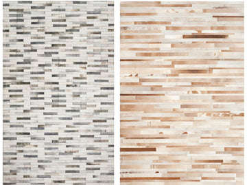 HANDMADE 100% Natural COWHIDE RUG | Patchwork Cowhide Area Rug | Real Cowhide Hallway Runner | Hair on Leather Cowhide Carpet | PR55