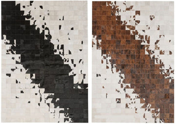 HANDMADE 100% Natural COWHIDE RUG | Patchwork Cowhide Area Rug | Real Cowhide Hallway Runner | Hair on Leather Cowhide Carpet | PR3