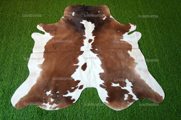 Small ( 4 X 4.4 ft.) EXACT As Photo, Tricolor COWHIDE Area RUG | 100% Natural Cowhide Rug | Hair-on Leather Cow Hide Rug | C567