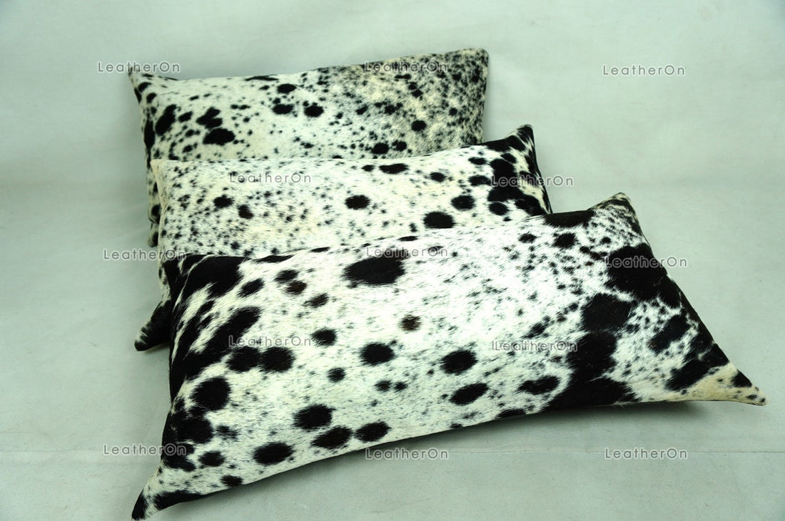 Cowhide Pillows Covers (12X 24 inch) 100% Natural Hair on Cowhide Leather Pillow Cases Real Cowhide Cushion Covers | PLW219