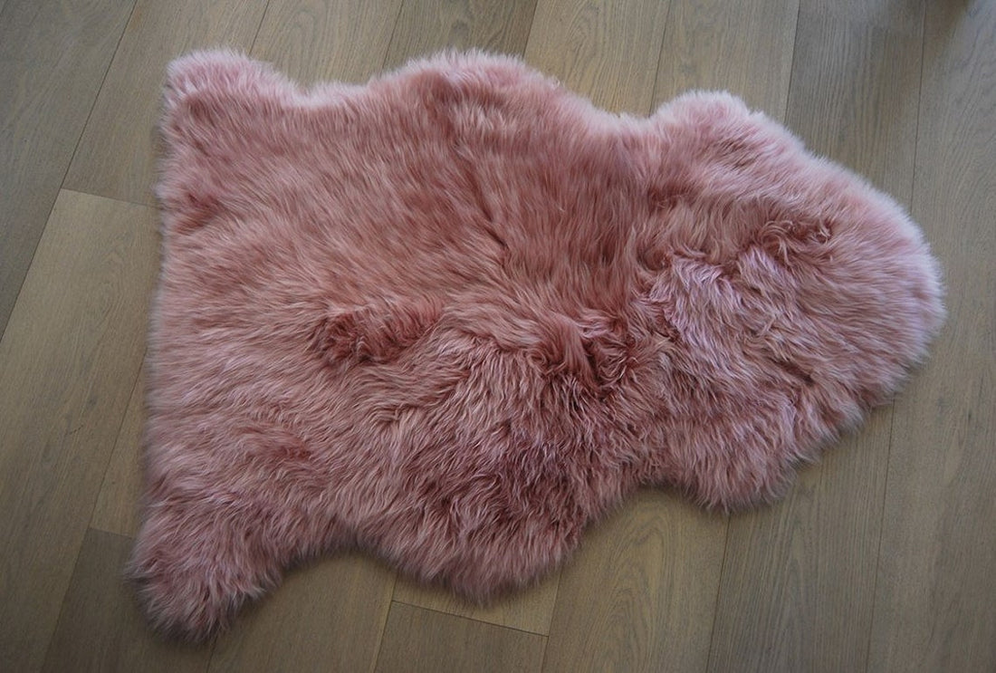 Genuine Australian Light Pink SHEEPSKIN Rug 100% Natural Real Sheepskin Fur Area Rug (3 x 2 ft. approx.)