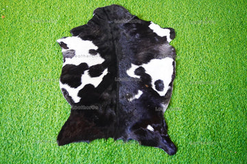Goat Skin ( 3 ft. x 2.5 ft. approx.) Exact As Photo, 100% Natural Goat Skin | Real Hair on Goat Skin Leather Area Rug | GS59