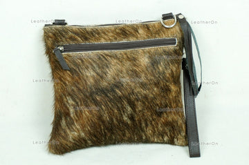 Natural Cowhide Cross body Bags with Strap | 100% Real Hair On Cowhide Leather Wristlet Bags | Genuine Cow skin Ladies Handbags | CB6