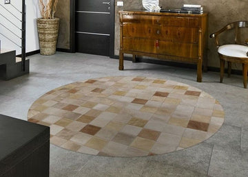 HANDMADE 100% Natural COWHIDE RUG | Patchwork Cowhide Area Rug | Hair on Leather Cowhide Carpet | PR138