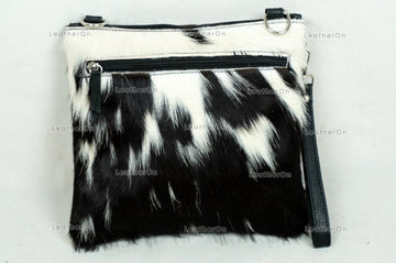 Natural Cowhide Cross body Bags with Strap | 100% Real Hair On Cowhide Leather Wristlet Bags | Genuine Cow skin Ladies Handbags | CB7