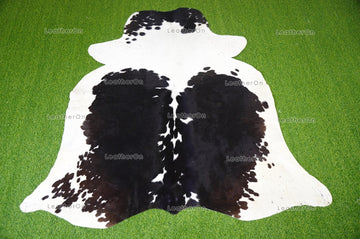 Black White Large (5.6 X 5.9 ft.) Exact As Photo Cowhide Area RUG | 100% Natural Cowhide Rug | Genuine Hair-on Cowhide Leather Rug | C690