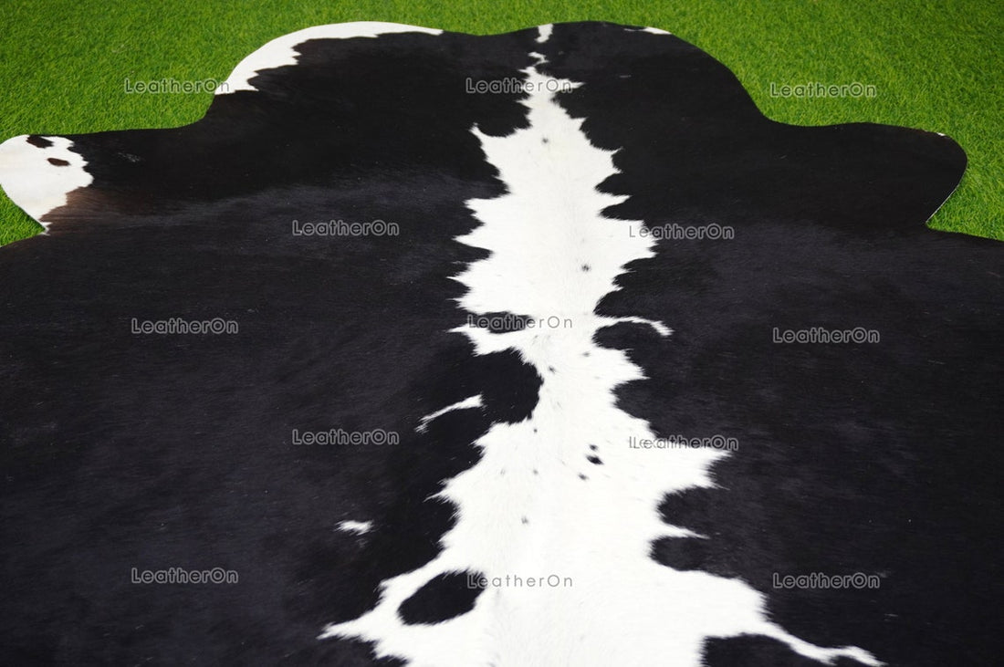Tricolor Large (5 X 5.6 ft.) Exact As Photo Cowhide Area RUG | 100% Natural Cowhide Rug | Genuine Hair-on Cowhide Leather Rug | C701