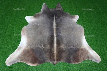 Gray White Medium (5 X 5 ft.) Exact As Photo Cowhide RUG | 100% Natural Cowhide Area Rug | Genuine Hair-on Cowhide Leather Rug | C732