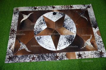 HANDMADE 100% Natural COWHIDE Area RUG (4 X 6 ft.) | Patchwork Hair on Cowhide Leather Area Rug | Exact as Photo | PR141