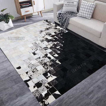 HANDMADE 100% Natural COWHIDE RUG | Patchwork Cowhide Area Rug | Real Cowhide Hallway Runner | Hair on Leather Cowhide Carpet | PR13
