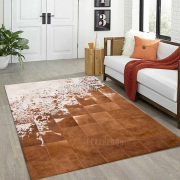 HANDMADE 100% Natural COWHIDE RUG | Patchwork Cowhide Area Rug | Real Cowhide Hallway Runner | Hair on Leather Cowhide Carpet | PR13B