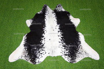 Black White Small (5 X 4 ft.) Exact As Photo Cowhide Rug | 100% Natural Cowhide Area Rug | Real Hair-on Leather Cowhide Rug | C802