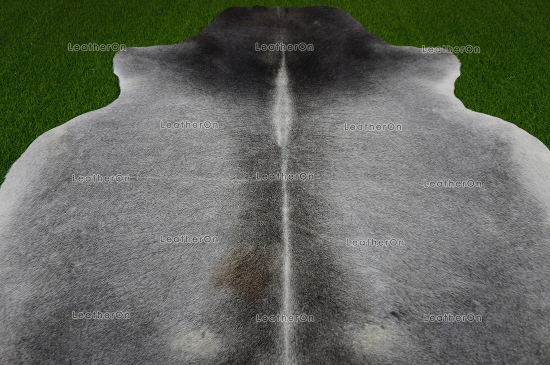 Gray Cowhide (5 X 5 ft.) Medium Size Exact As Photo Cowhide RUG | 100% Natural Cowhide Rug | Real Hair-on Cowhide Leather Rug | C865