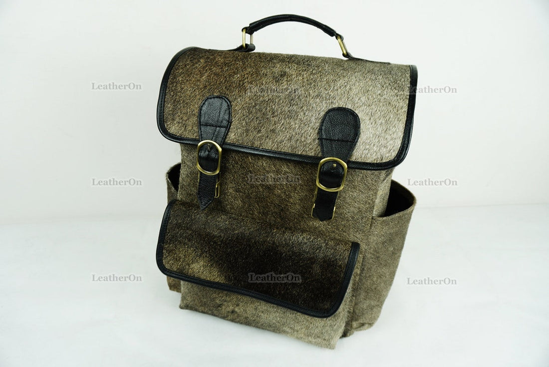 Cowhide Backpack | 100% Real Hair On Cowhide Leather Backpack | Cowhide Diaper Bag | Cowhide School Bag | Handmade Cowhide Backpack | BP102
