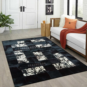 HANDMADE 100% Natural COWHIDE RUG | Patchwork Cowhide Area Rug | Real Cowhide Hallway Runner | Hair on Leather Cowhide Carpet | PR200