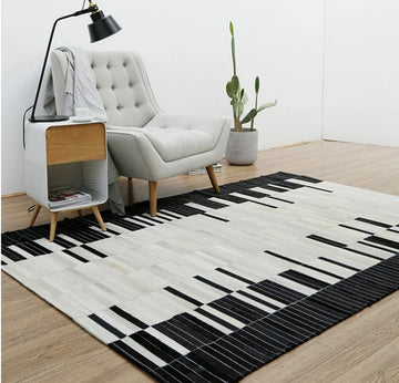 HANDMADE 100% Natural COWHIDE RUG | Patchwork Cowhide Area Rug | Real Cowhide Hallway Runner | Hair on Leather Cowhide Carpet | PR202