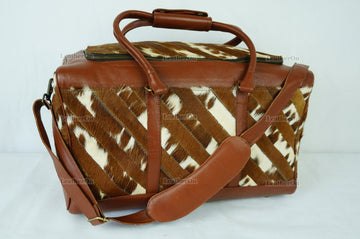 Large Duffel Bag!! Cowhide Patchwork Duffel Bag | Hair-On-Leather Travel Bag | Cow Skin Luggage Bag | Handmade Cowhide Duffel Bag | DB104