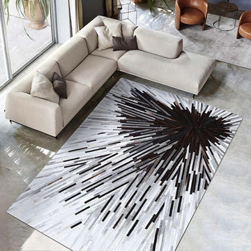HANDMADE 100% Natural COWHIDE RUG | Patchwork Cowhide Area Rug | Real Cowhide Hallway Runner | Hair on Leather Cowhide Carpet | PR11