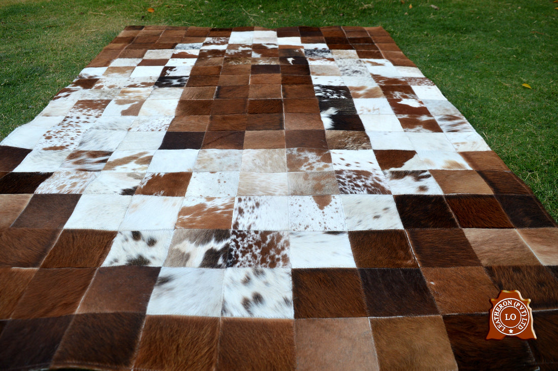 Exact As Picture (6 X 4 ft.) HANDMADE 100% Natural COWHIDE RUG | Patchwork Cowhide Area Rug | PR32