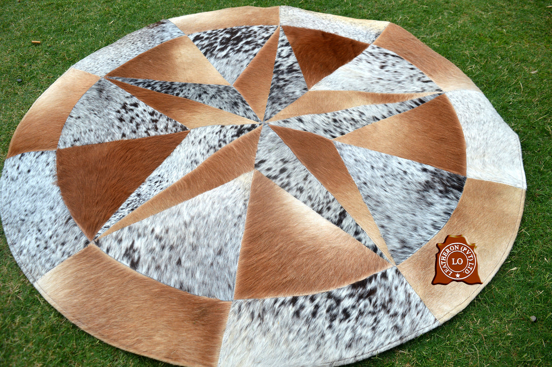 HANDMADE 100% Natural COWHIDE RUG | Patchwork Cowhide Area Rug | Hair on Leather Cowhide Carpet | PR163